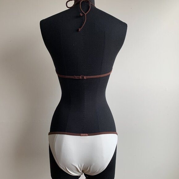 Billabong BLUE CRUSH era Vintage bikini cream & blue floral triangle set RARE - Picture 6 of 6